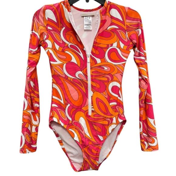 Micheal Kors Paddle Suit Long Sleeve Rash Guard - Size  4 - NWT - Picture 1 of 4